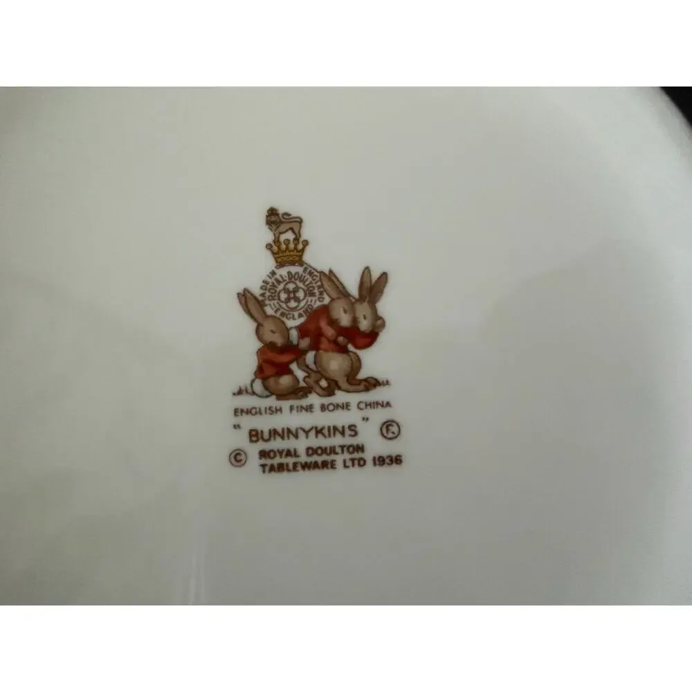 Royal Doulton Bunnykins Double Handled Cup & Bowl Set English Bone China